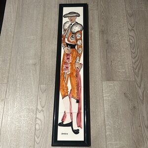 Mid Century Jensen Original Laguna Beach California Toreador Framed Tile Art